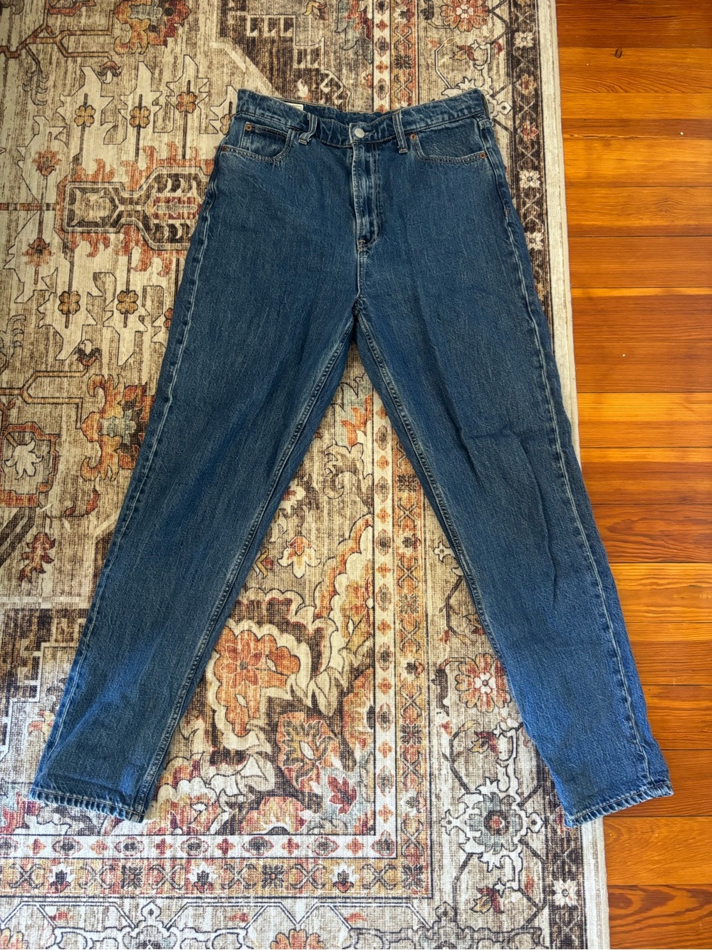 Classic High-Rise Mom Jeans - Dark Blue
